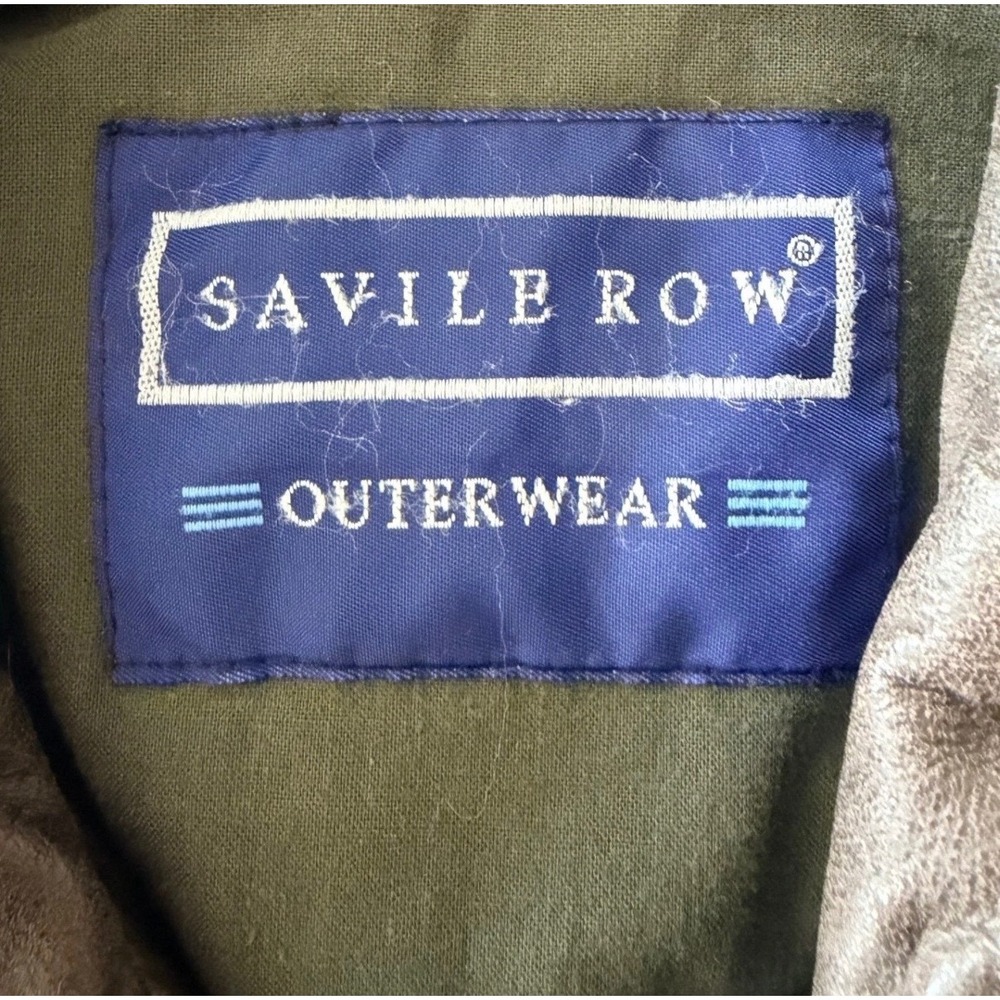 Vintage Savile Row Leather Bomber Jacket Mens L Brown Military USA Flag Aviator - Picture 3 of 8